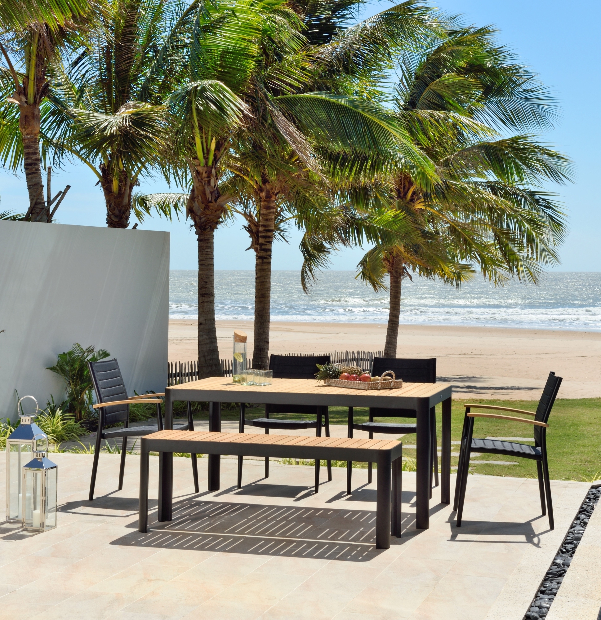 Portals eetgroep 8 - Zwart/teak