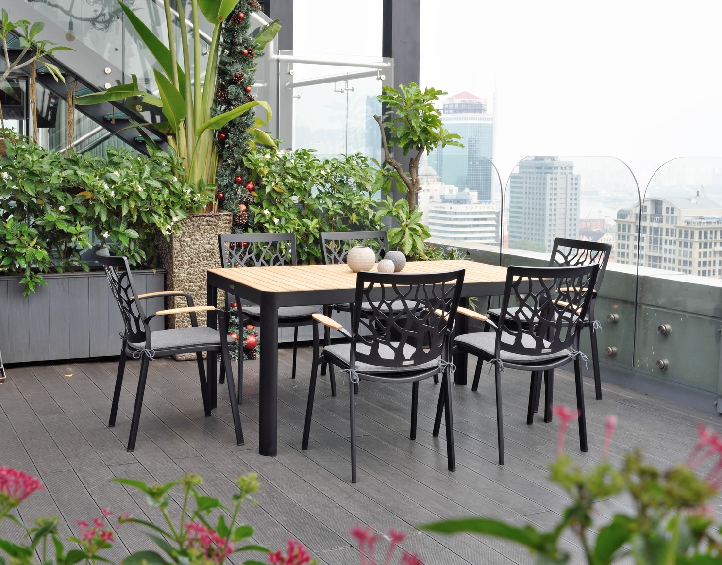 Portals eetgroep 11 - Zwart/teak Portals eetgroep 11 - Zwart/teak