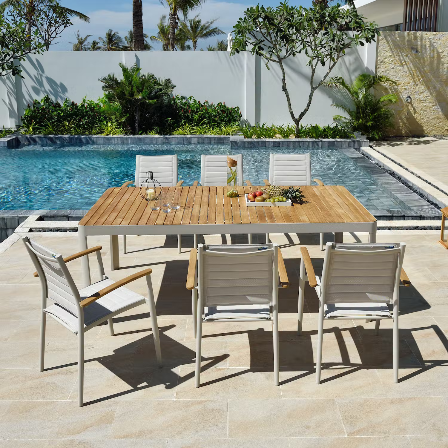 Portals eetgroep 14 - Wit/teak