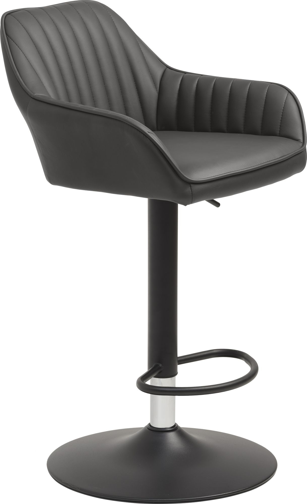 Blocks barstol i gr�tt PU sitth�jd 75-89 cm