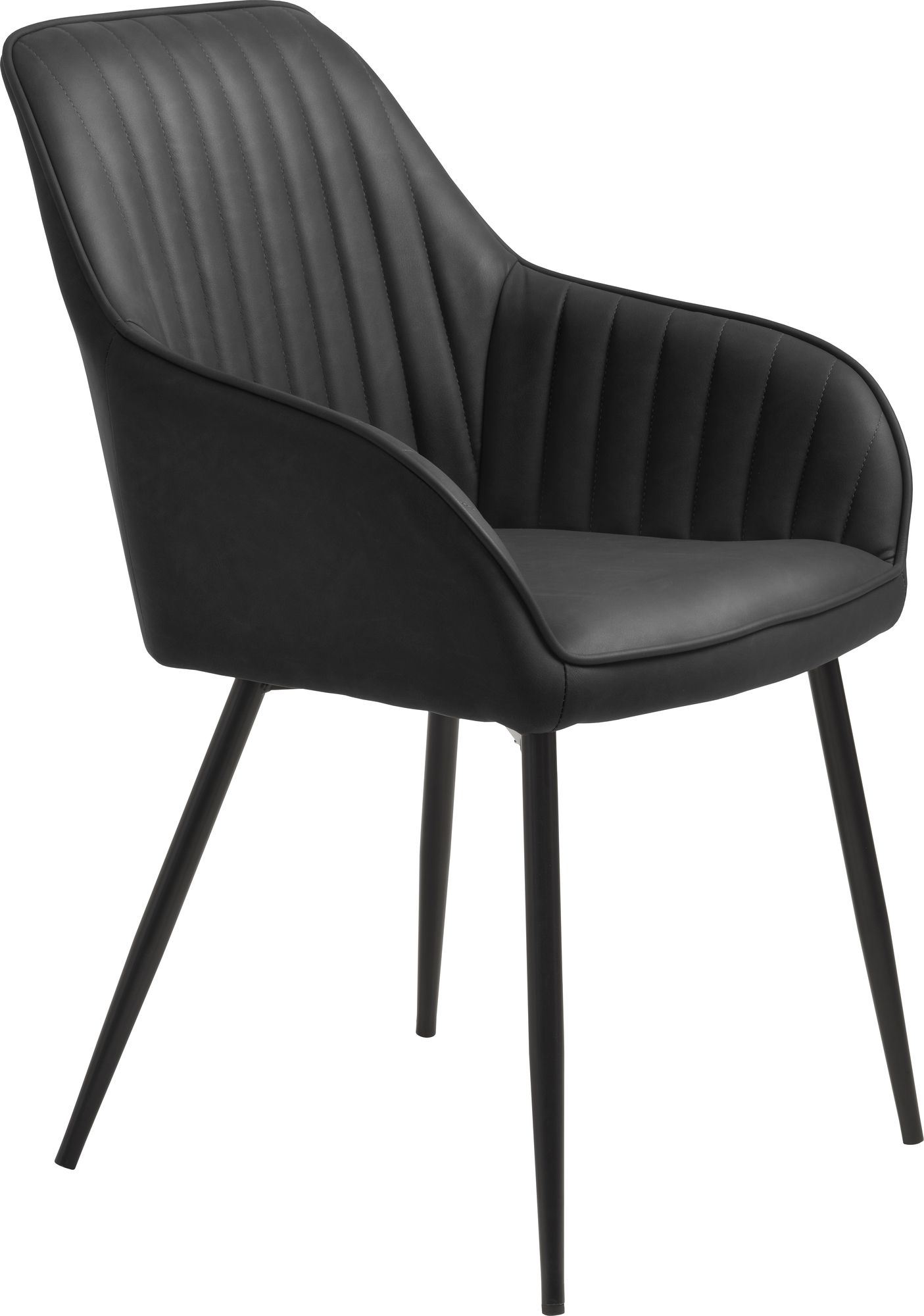 Boston Karmstol i svart PU