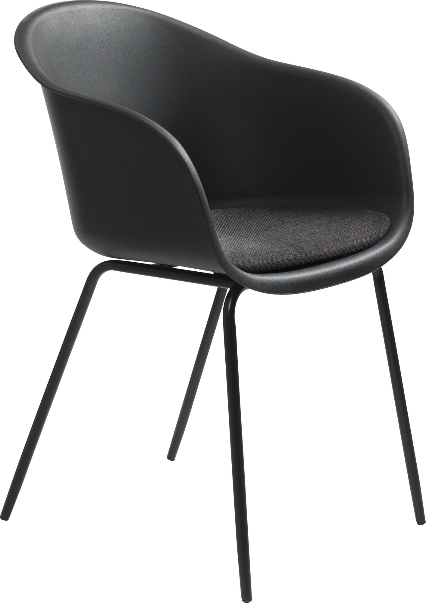 Roma svart matstol med sittdyna