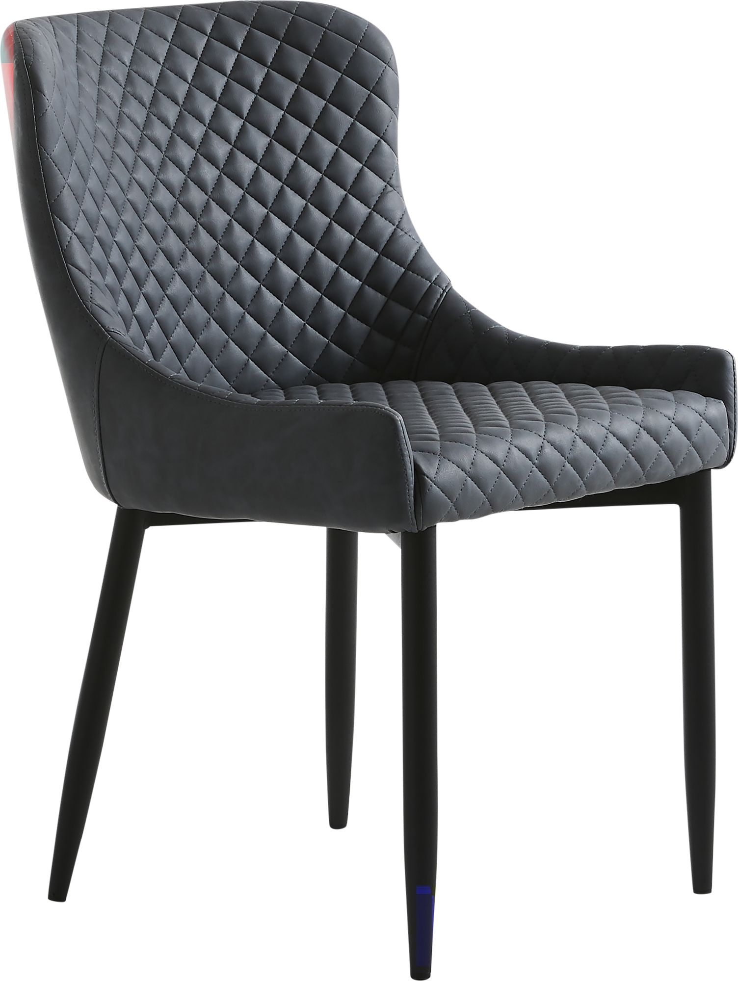 Bernt stol i gr� PU med diamant m�nster