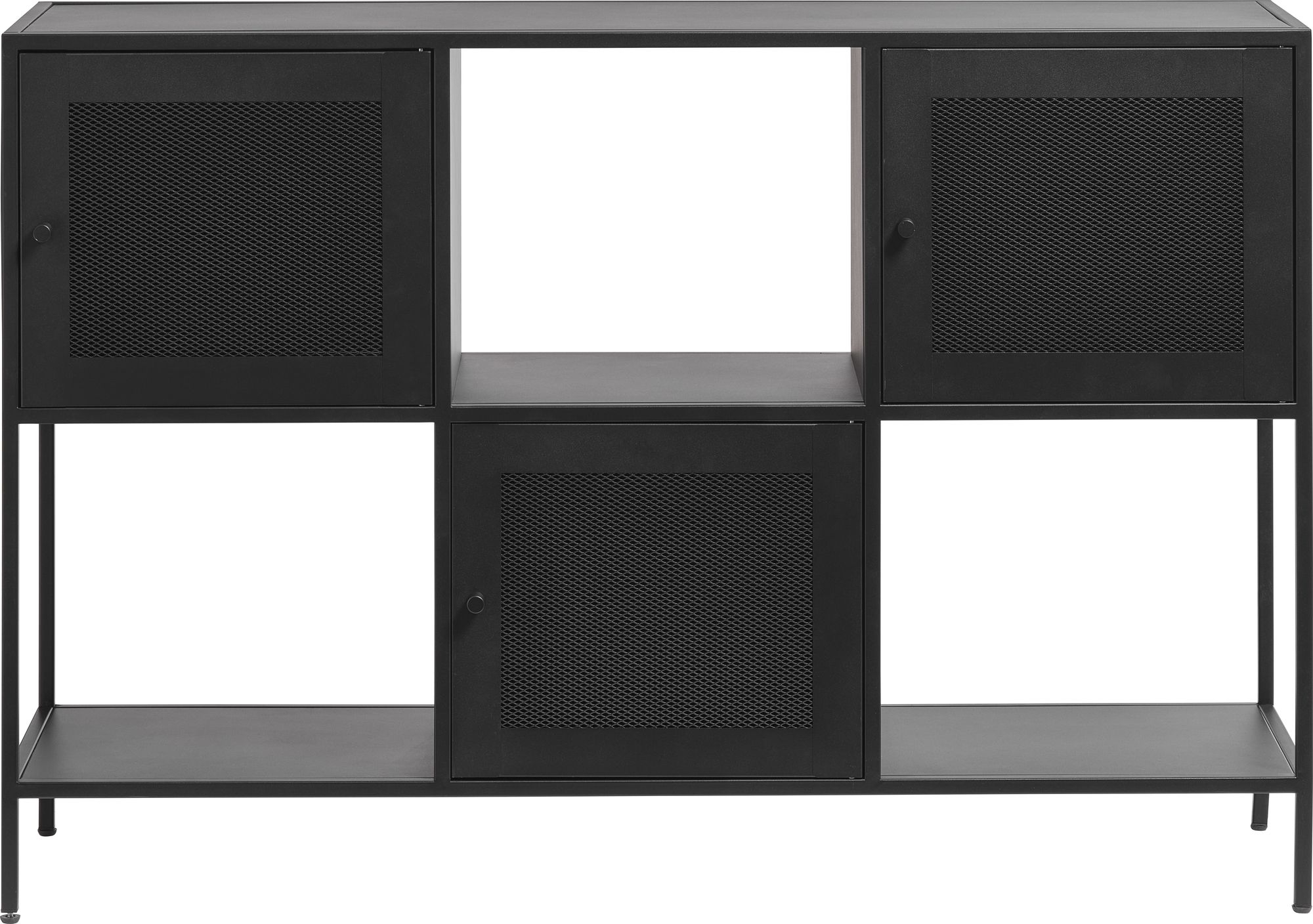 Billy dressoir in zwart metaal met 3 deuren