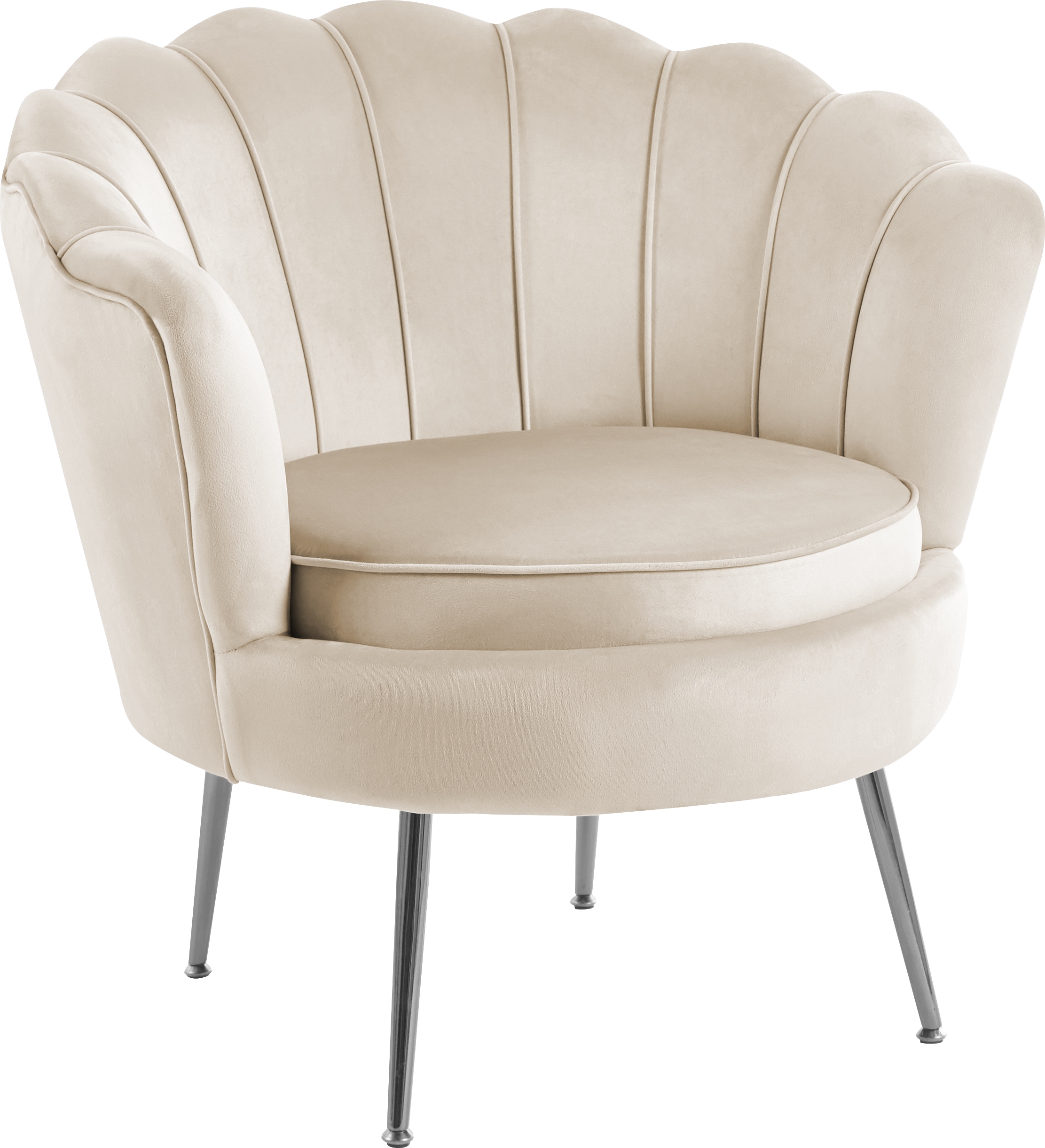 Fauteuil in beige fluweel - Kingsley Fauteuil in beige fluweel - Kingsley