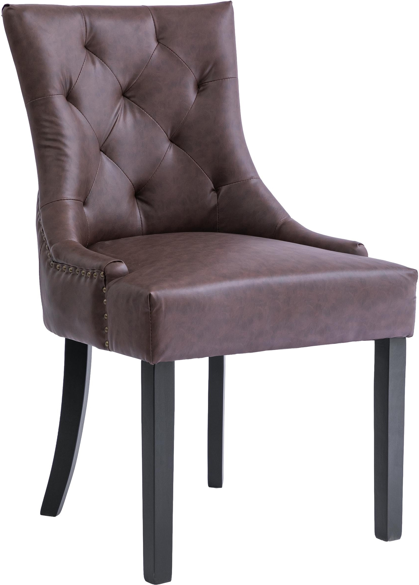 Tuva eetkamerstoel met klinknagels - Vintage PU + Meubelpoten