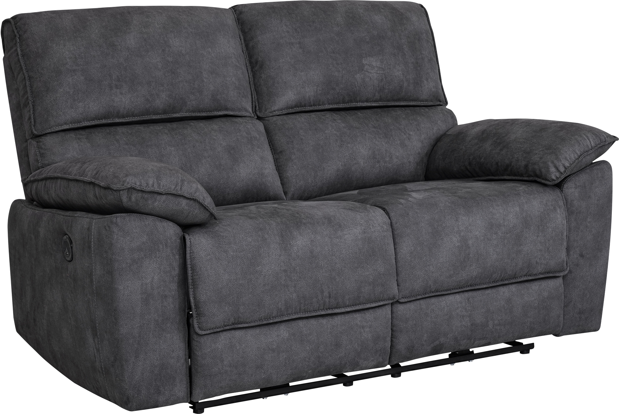 Soffa 2-sits elektrisk st�llbar recliner - Gr� + Textilv�rd f�r m�bler