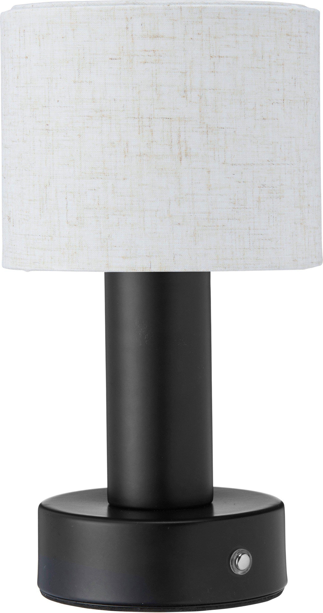 Tiara oplaadbare tafellamp - Zwart/linnen - 24 cm
