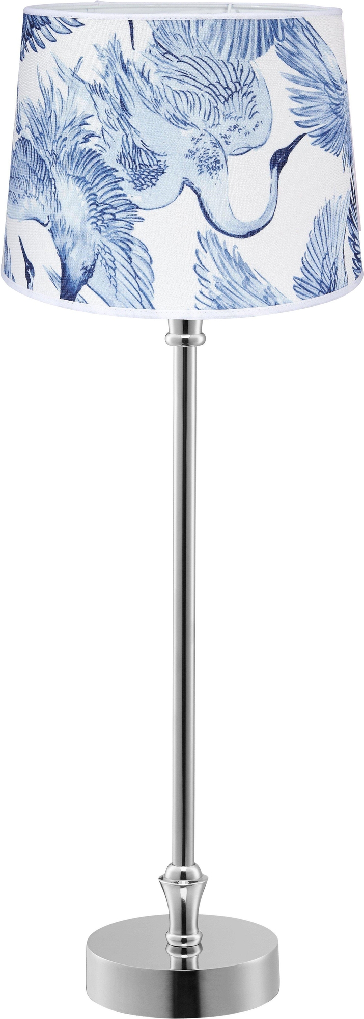 Liam tafellamp - Wit/blauw/chroom - 59 cm Liam tafellamp - Wit/blauw/chroom - 59 cm