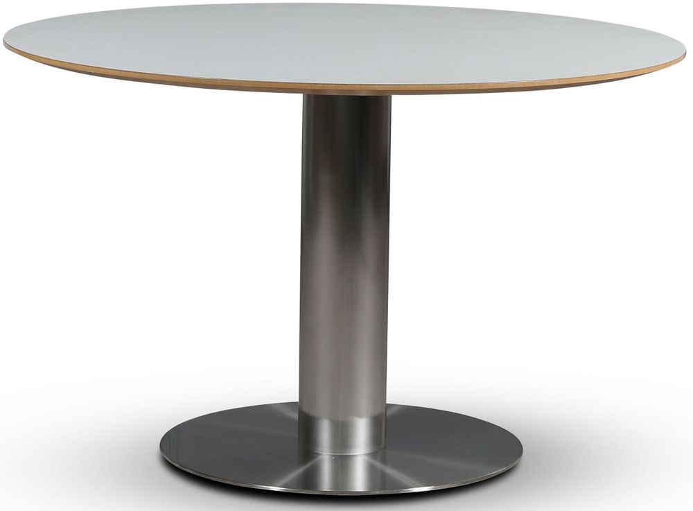 SOHO matbord �118 cm - Borstat aluminium / Perstorp vit HPL