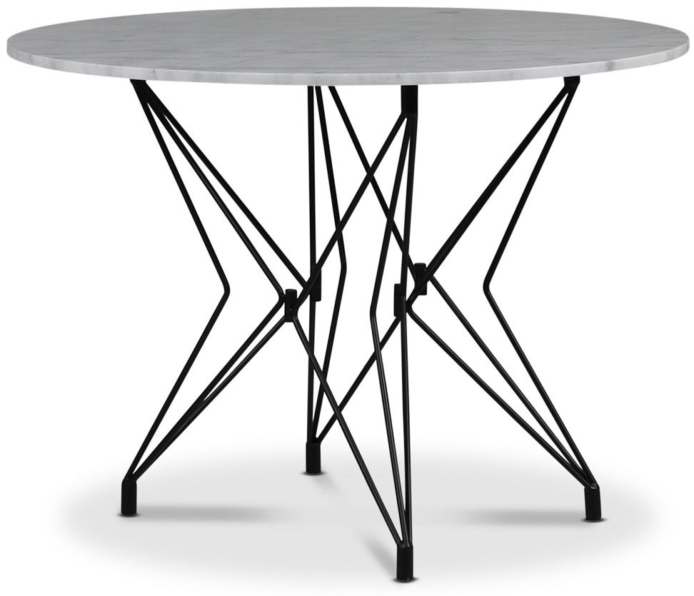 Zoo eettafel in marmer �105 cm - Zwart/Licht Marmer