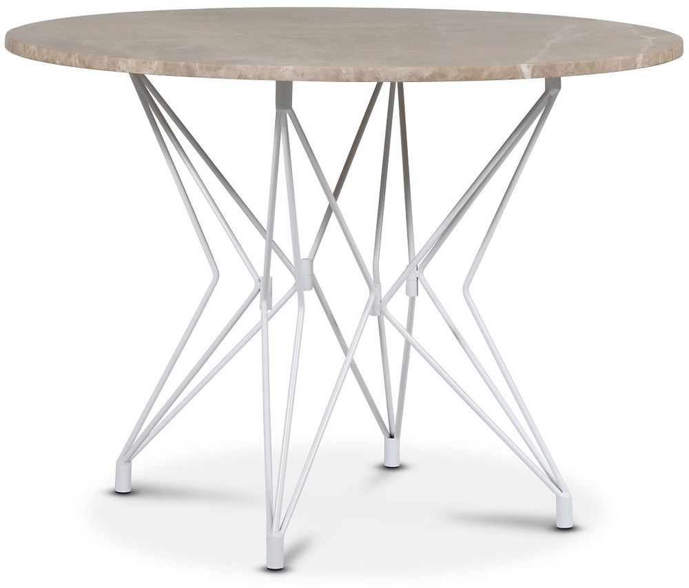 Zoo eettafel in marmer �105 cm - Wit/Beige Empradore