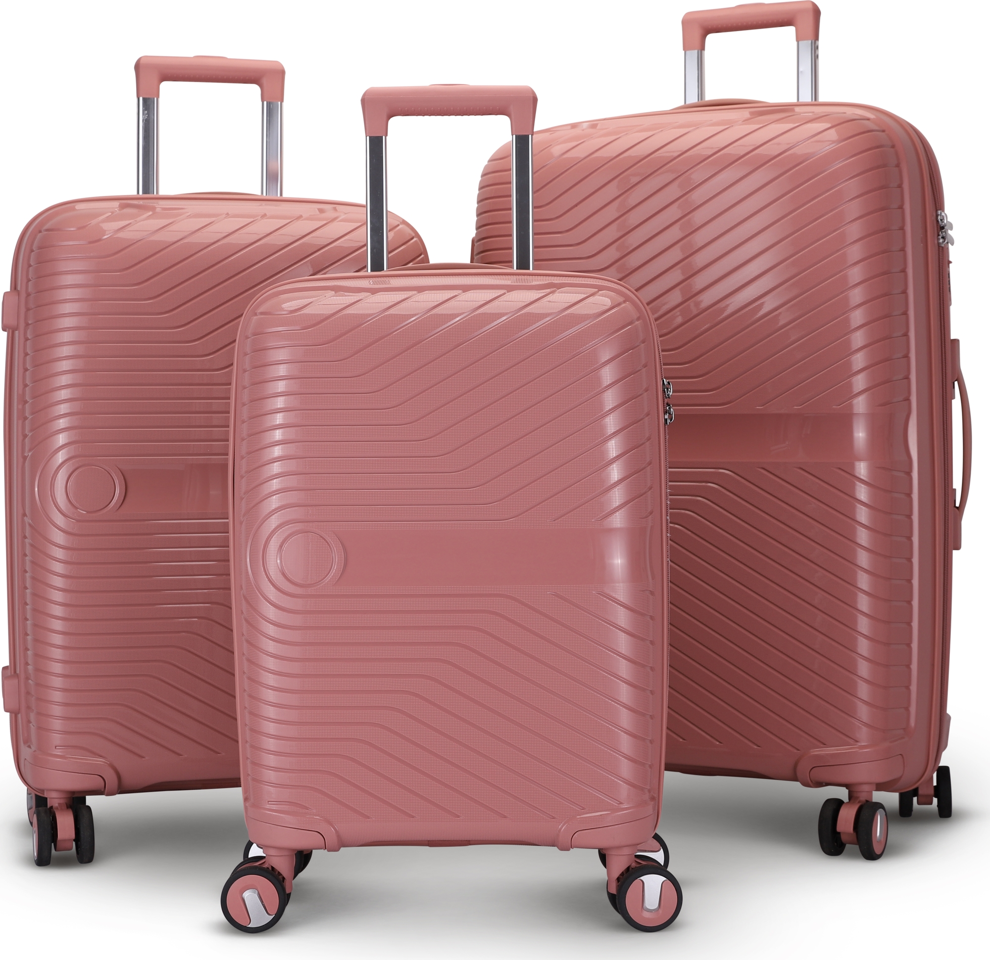 Oslo rosa resv�ska med kodl�s set om 3 st kabinv�skor