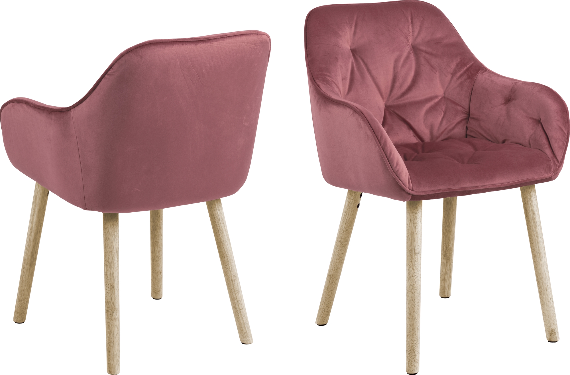 Brooke fauteuil - Roze/eiken
