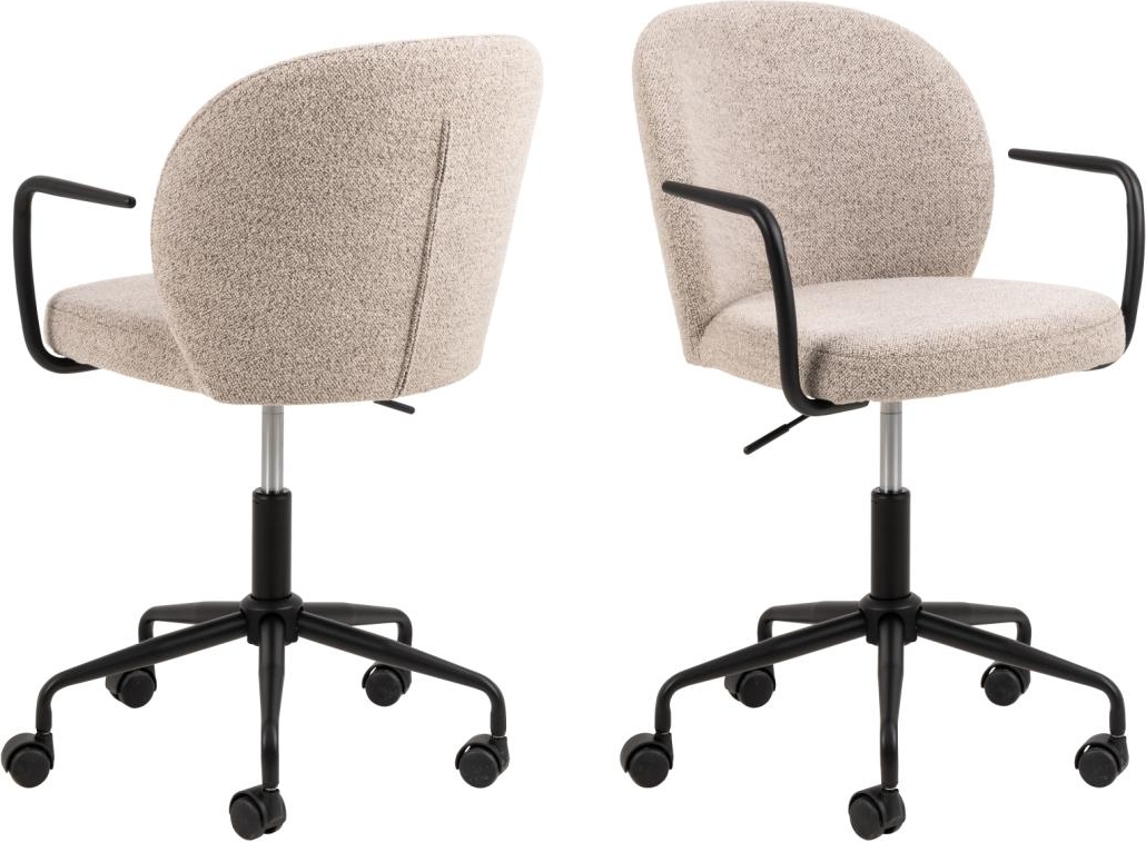 Patricia kontorsstol - Beige boucl�/matt svart