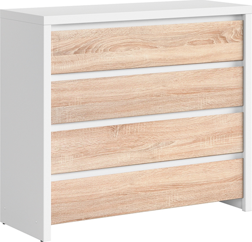 Kaspische ladekast 105 x 92 cm - Wit/sonoma eiken