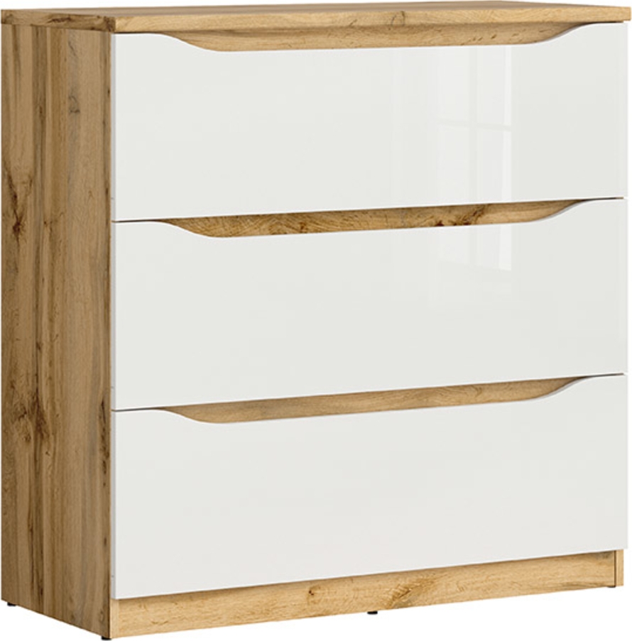 Nuis ladekast - Wotan eiken/wit Nuis ladekast - Wotan eiken/wit