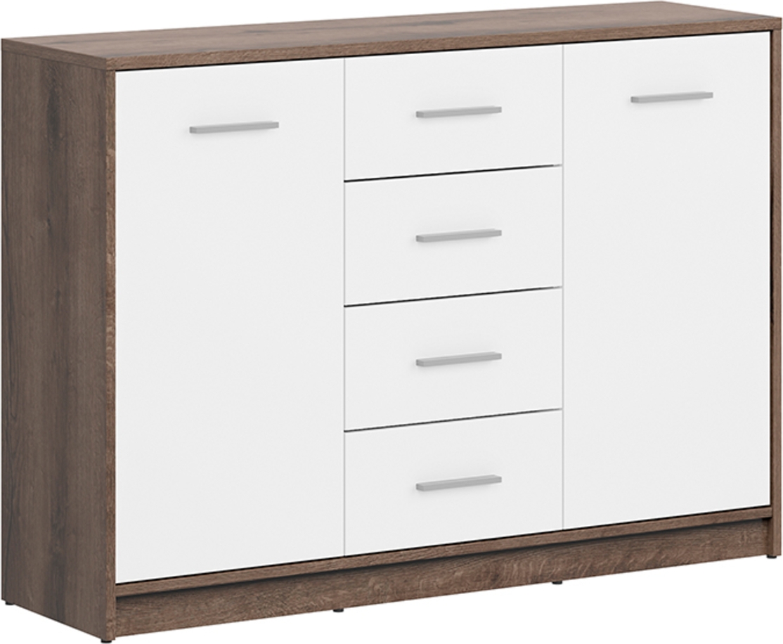 Nepo Plus opbergmeubel - Donker eiken/wit