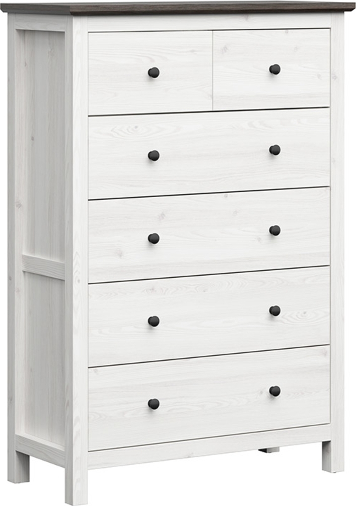 Hesen ladekast 145 cm - Wit/zwart