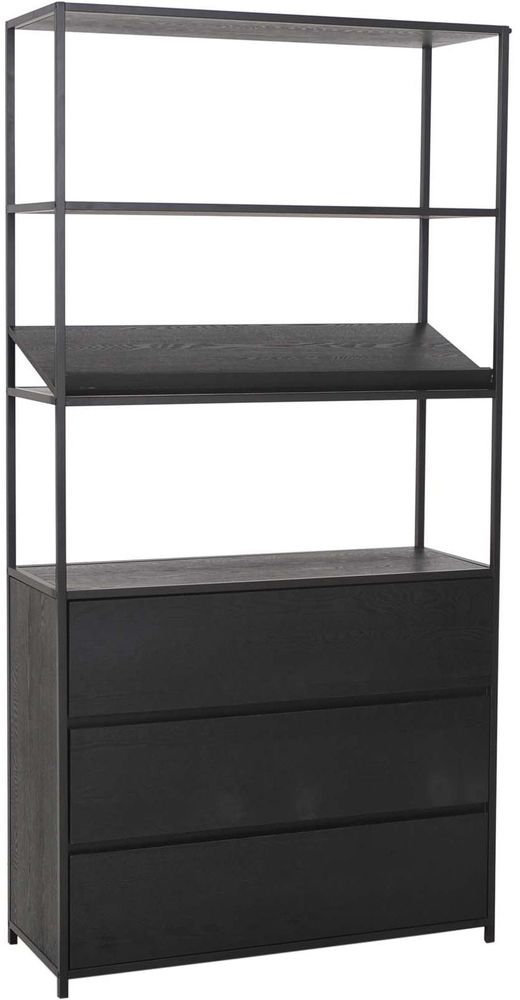 Boekenkast met lades - Zwart