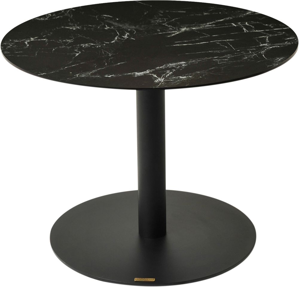 Pandora sidobord 60 x 60 cm - Svart keramik/marmorimitation