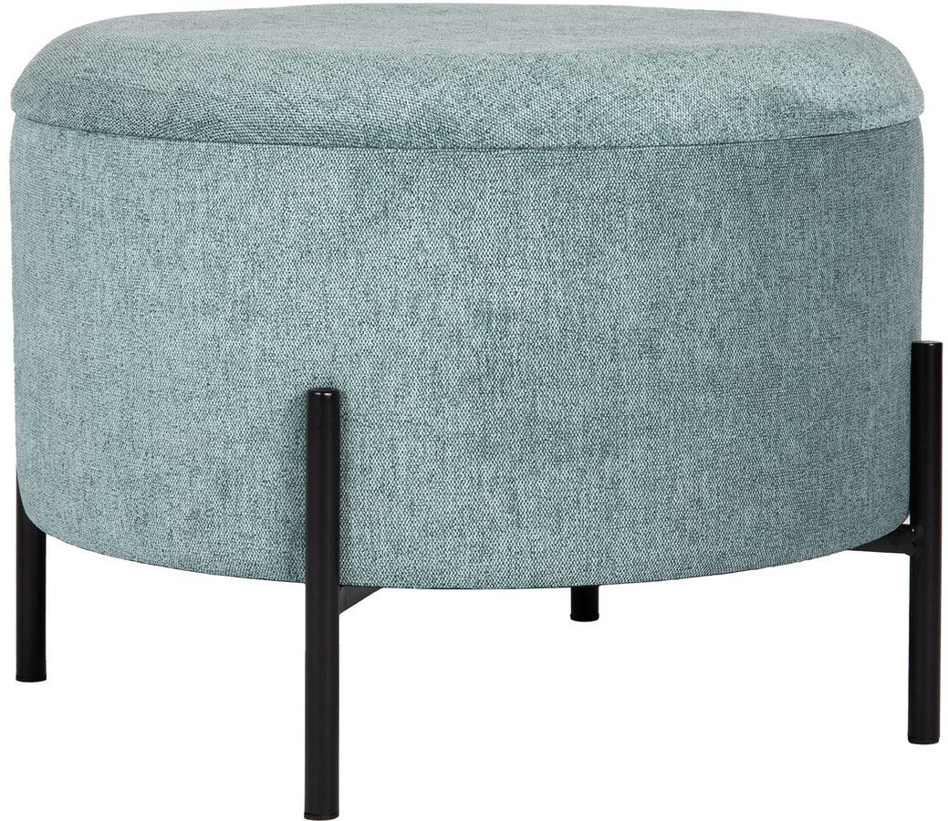 Syssna poef met opberger - Blauwgroen