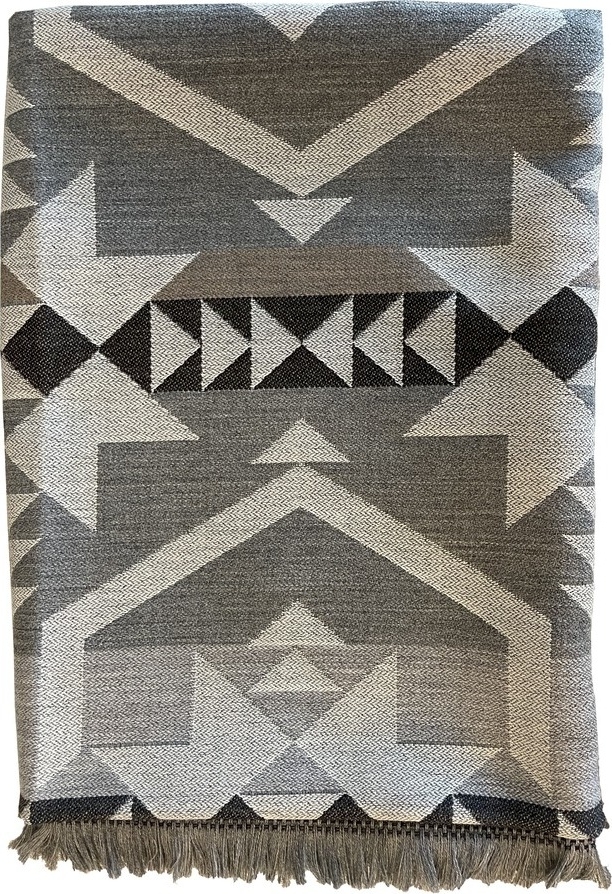 Saga pl�d 140x190 cm - Gr�/beige