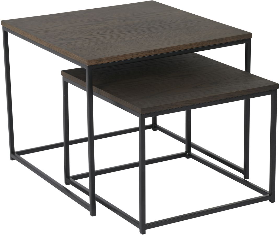 Duett sidobord fyrkantigt - Brun ekfaner