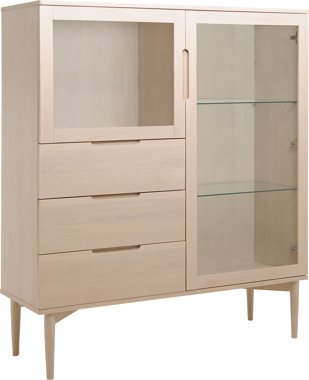 Karm�y vitrinsk�p H:140 cm - Vitpigmenterad ekfan�r