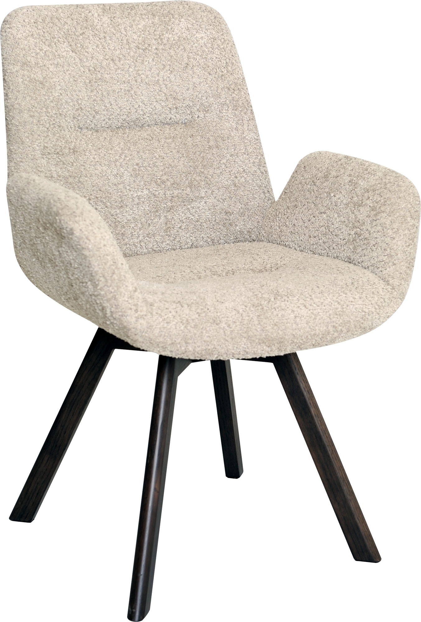 Crosby matstol - Beige/brunlackerad ek