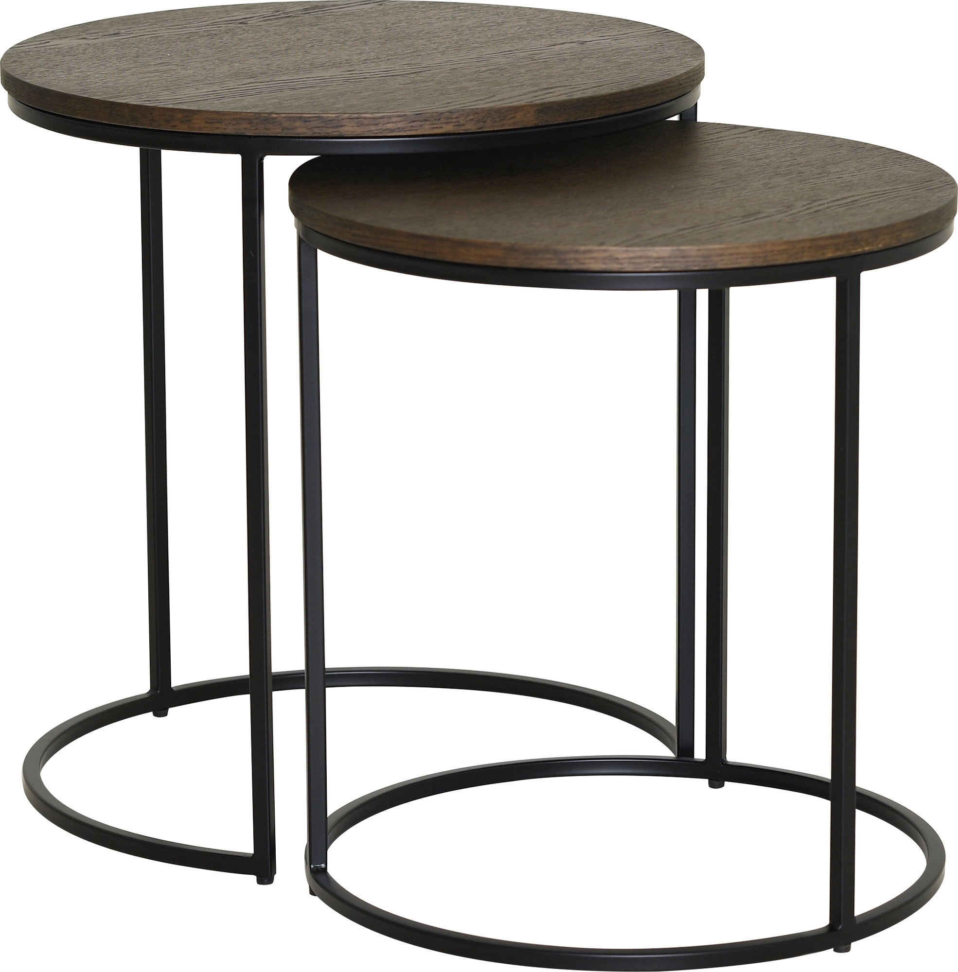 Duett soffbord �49/45 cm - Brunlackerad ekfan�r/svart