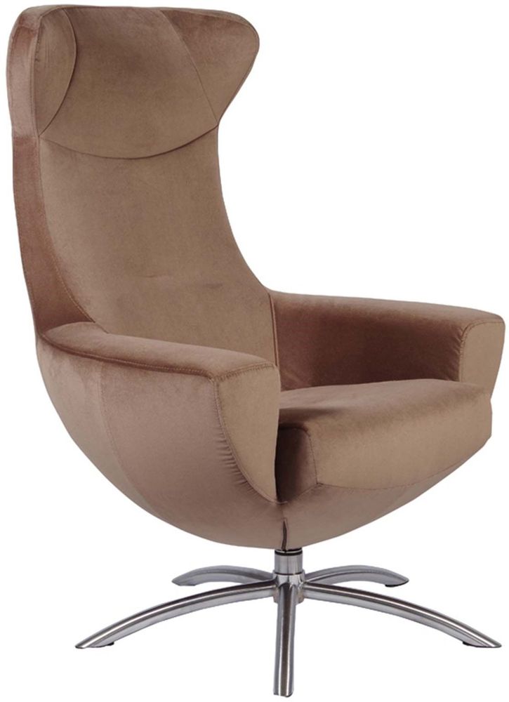 Hjellegjerde Baloo f�t�lj - Brun/borstat st�l