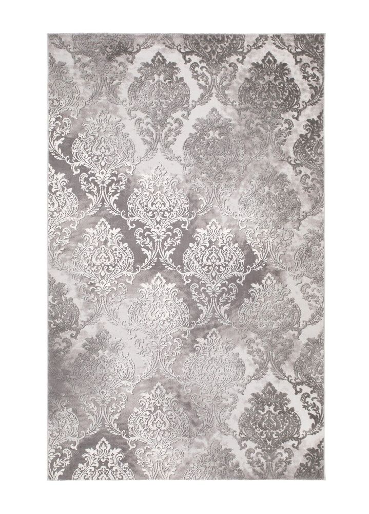 Maskinvävd matta Galya Medaljong Grå - 80x300 cm