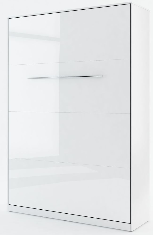 Bedkast compact living Verticaal (140x200 cm hefbed) - Wit Hoogglans