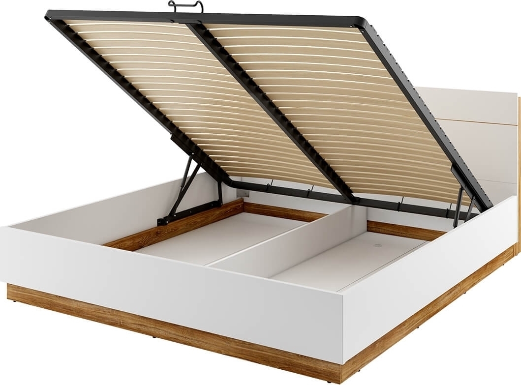 Bed 180 x 200 cm - Wit/Stirling Oak Bed 180 x 200 cm - Wit/Stirling Oak