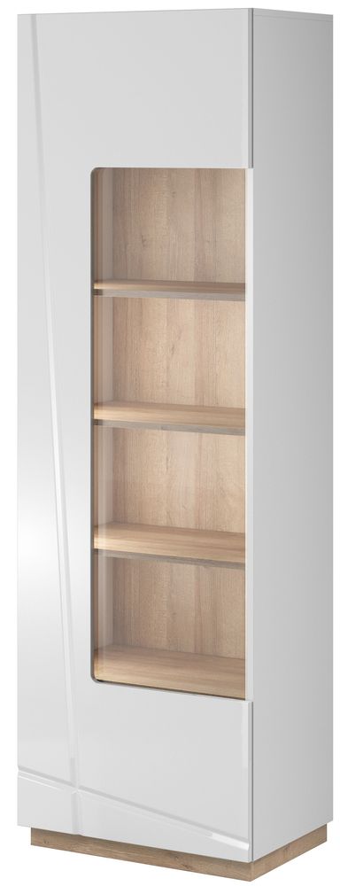Villum vitrinekast - Wit/riviera eik