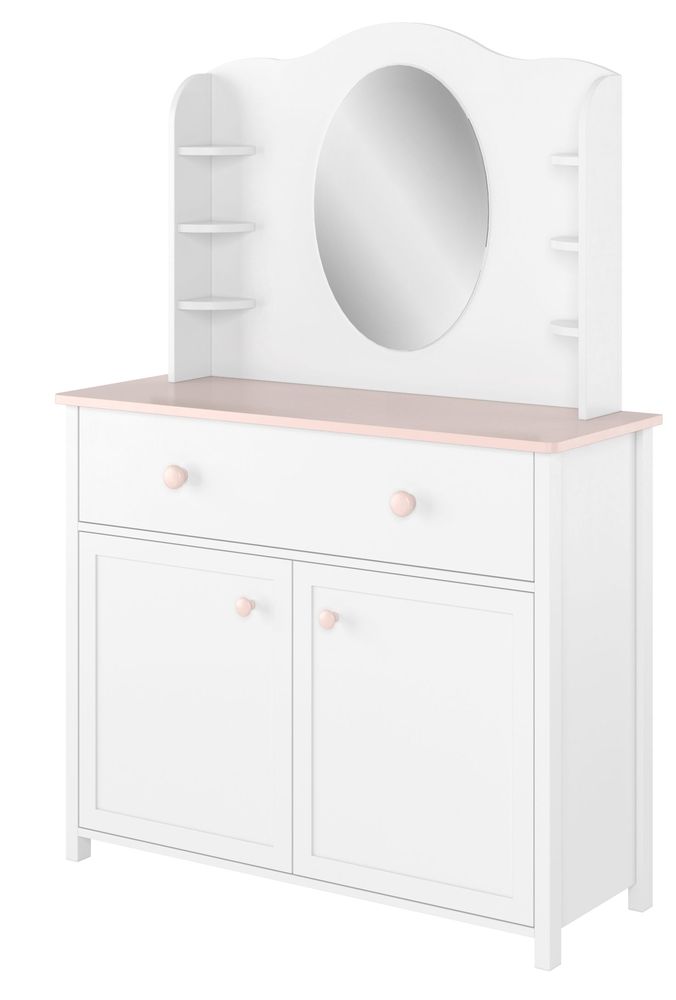 Stephany sminkbord - Vit/rosa