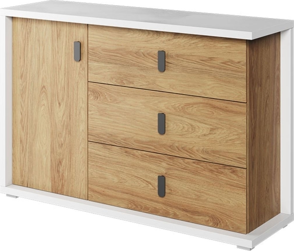 Simi dressoir 135 cm - Hickory/wit