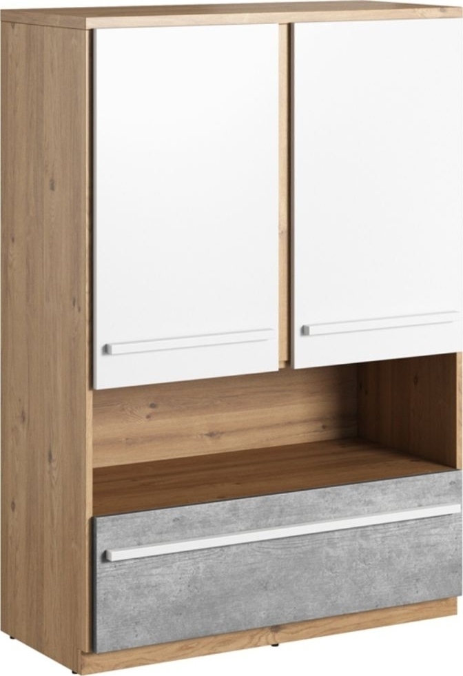 Plano skåp - Nash ek/vit/grå Plano skåp - Nash ek/vit/grå