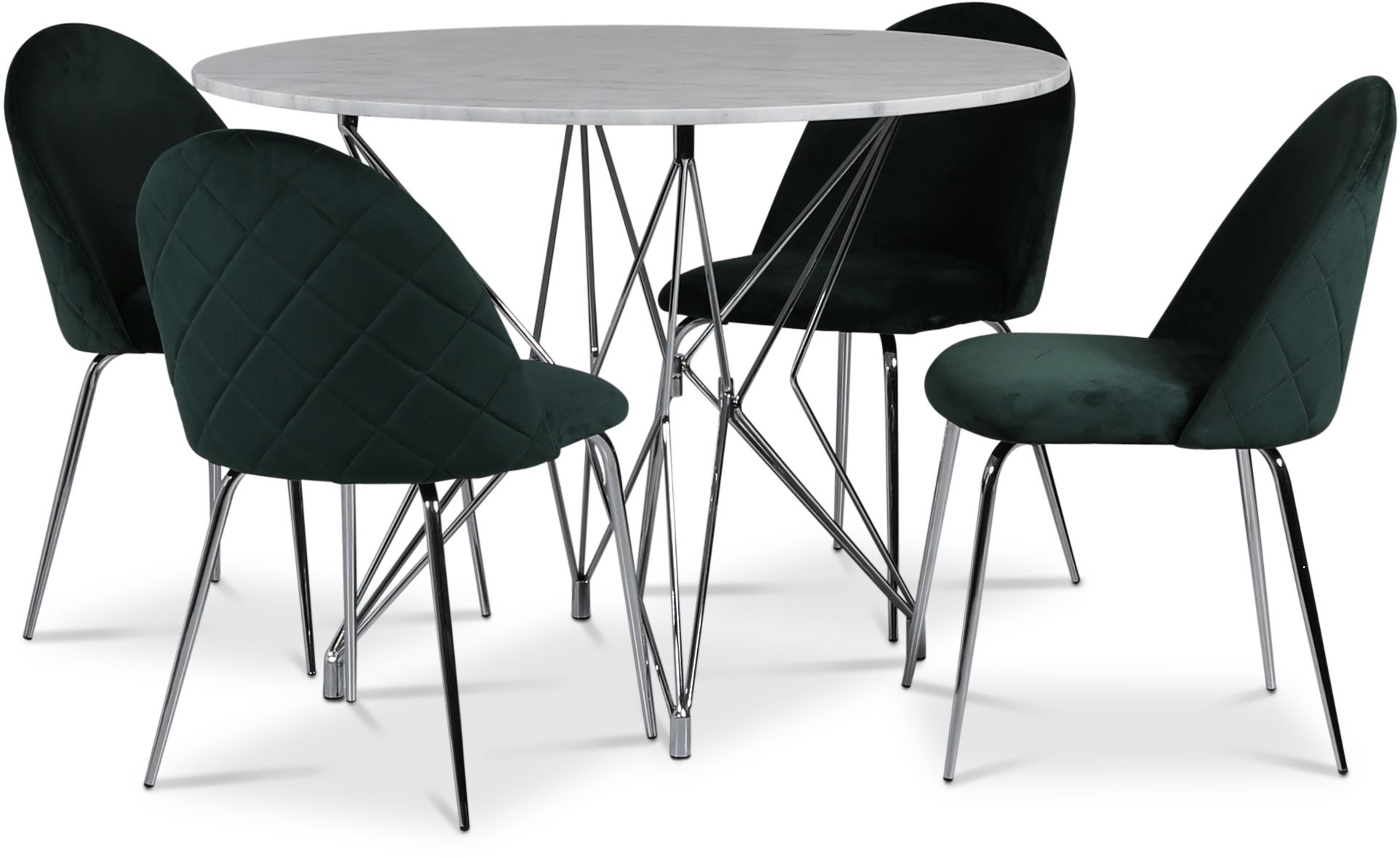 Zoo matgrupp Ø105 cm inkl. 4 st Plaza velvet stolar - Krom / Ljus Marmor Zoo matgrupp Ø105 cm inkl. 4 st Plaza velvet stolar - Krom / Ljus Marmor