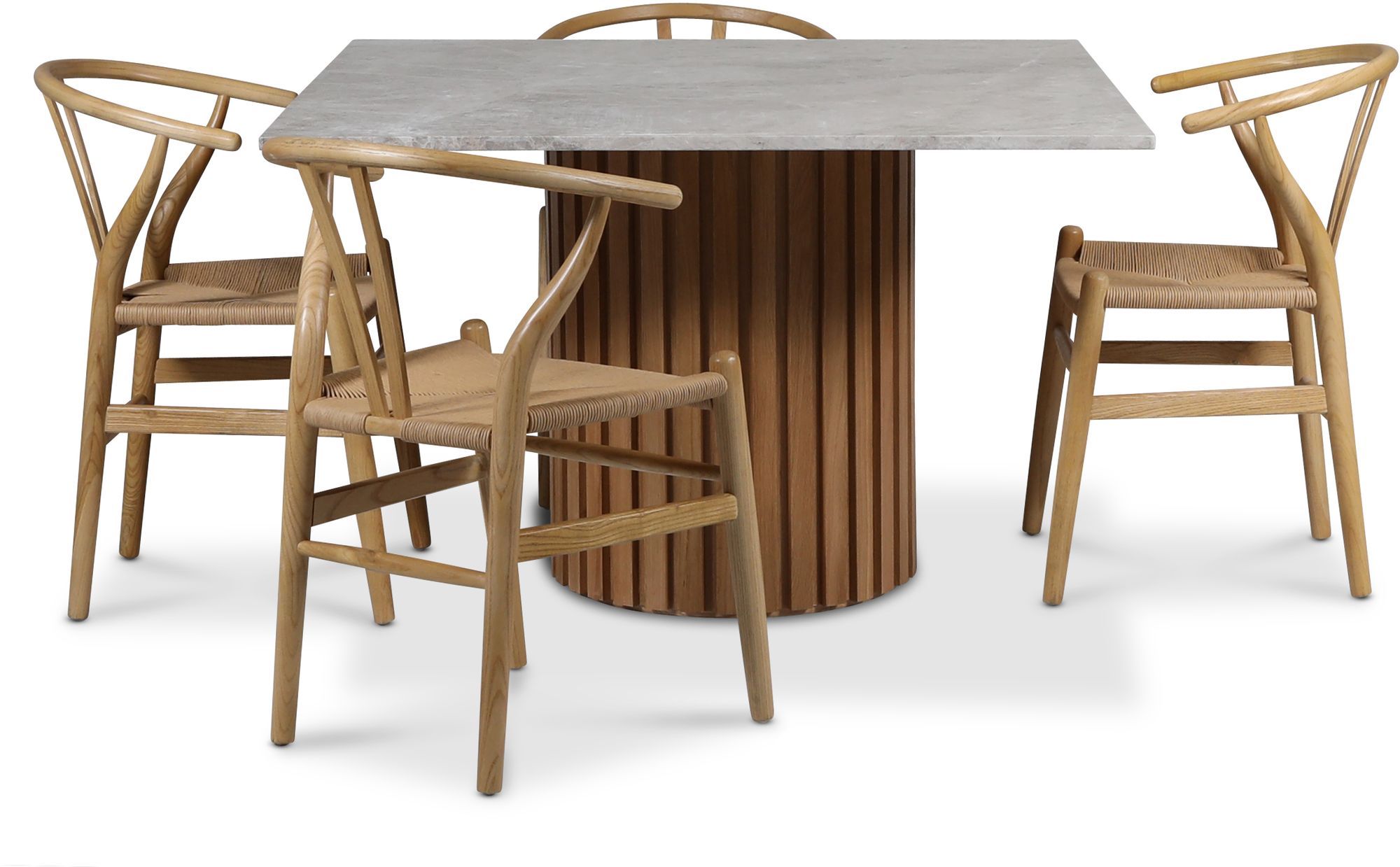 Sumo matgrupp 120x120 cm inkl. 4 st Brandon matstol - Oljad ek / Silver marmor Sumo matgrupp 120x120 cm inkl. 4 st Brandon matstol - Oljad ek / Silver marmor