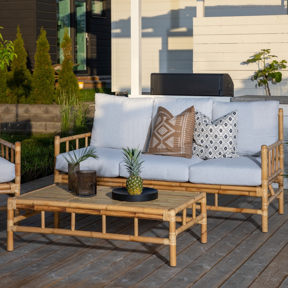 Cane 3-sits soffa - Ljusgrå/Natur Cane 3-sits soffa - Ljusgrå/Natur