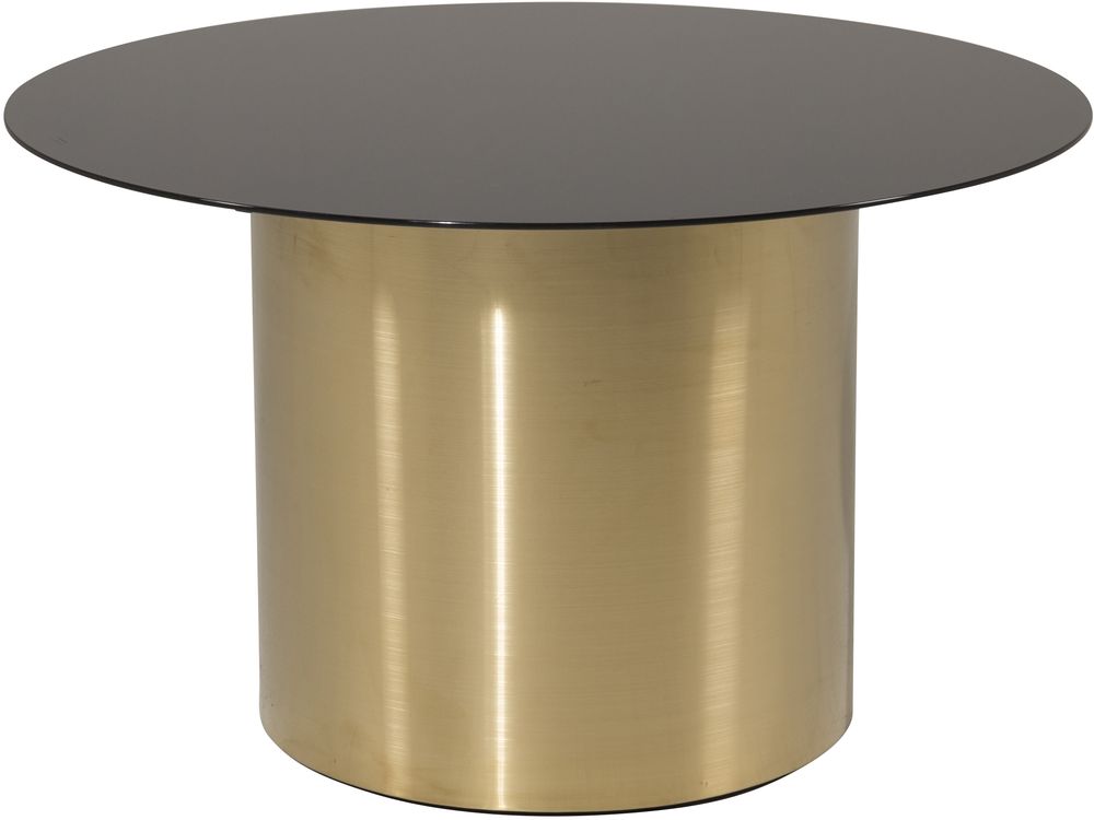 Alby soffbord 75 cm - Svart glas/mssing