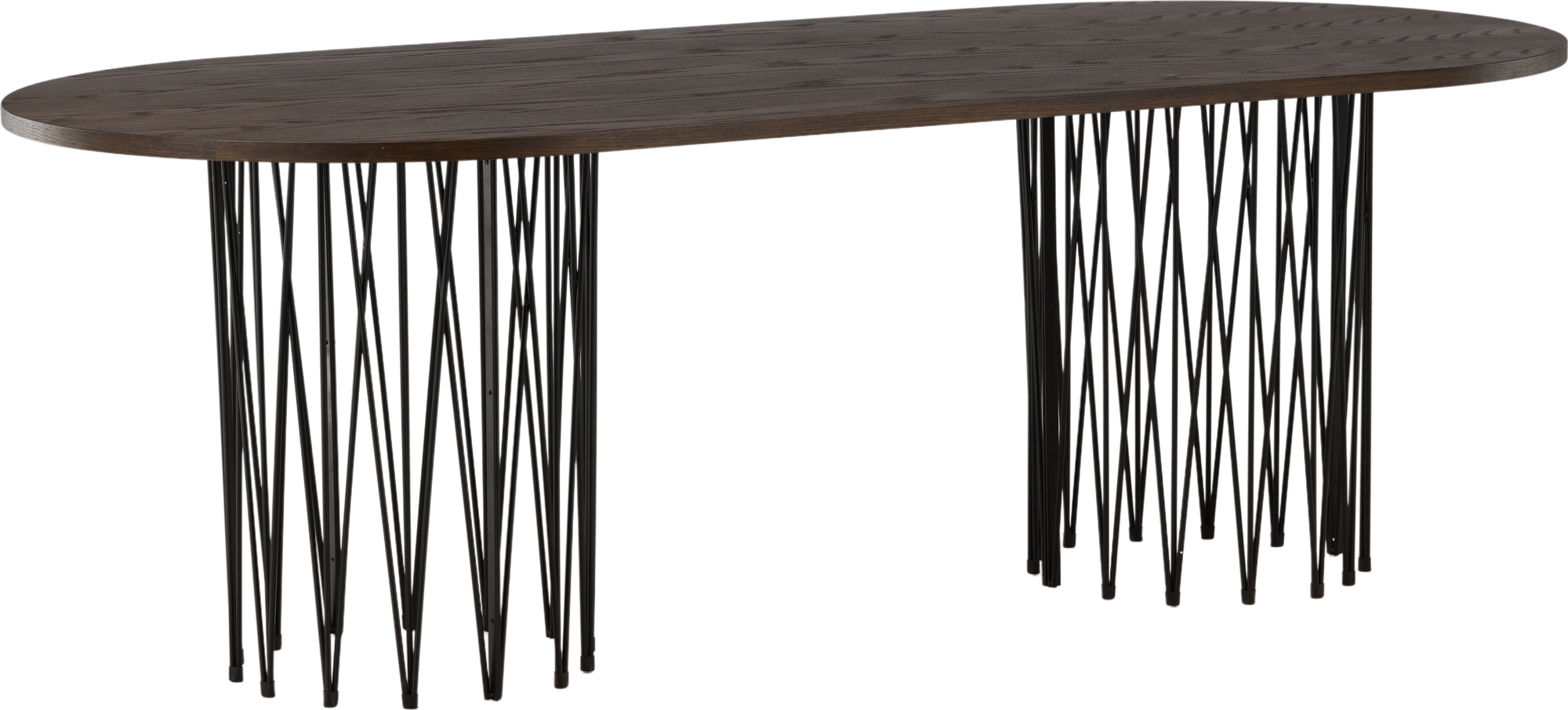 Alborga oval matbord 220 x 100 cm - Svart/mocca