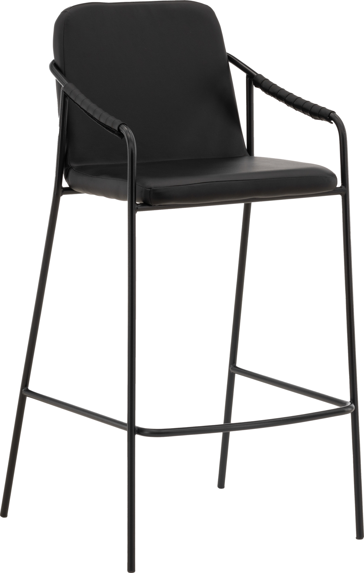 Gedraaide barkruk - Zwart PU