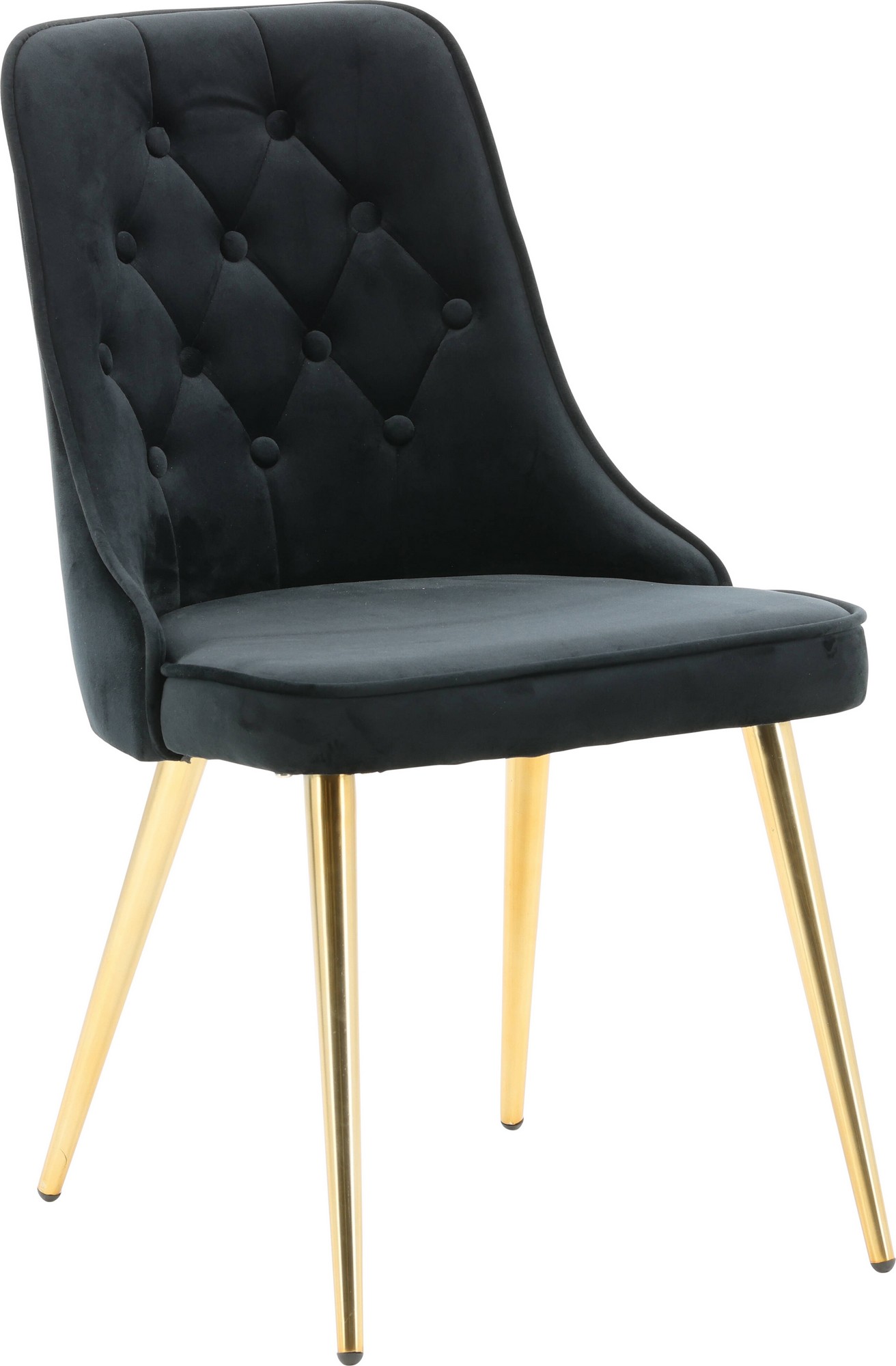 Stol svart tyg med mssingsben