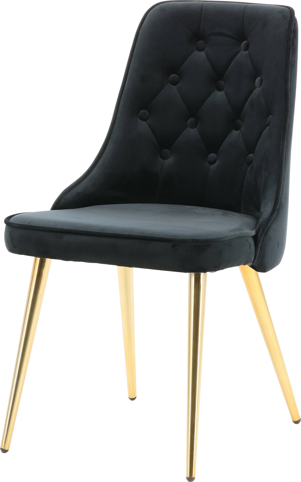 Stol svart tyg med mssingsben