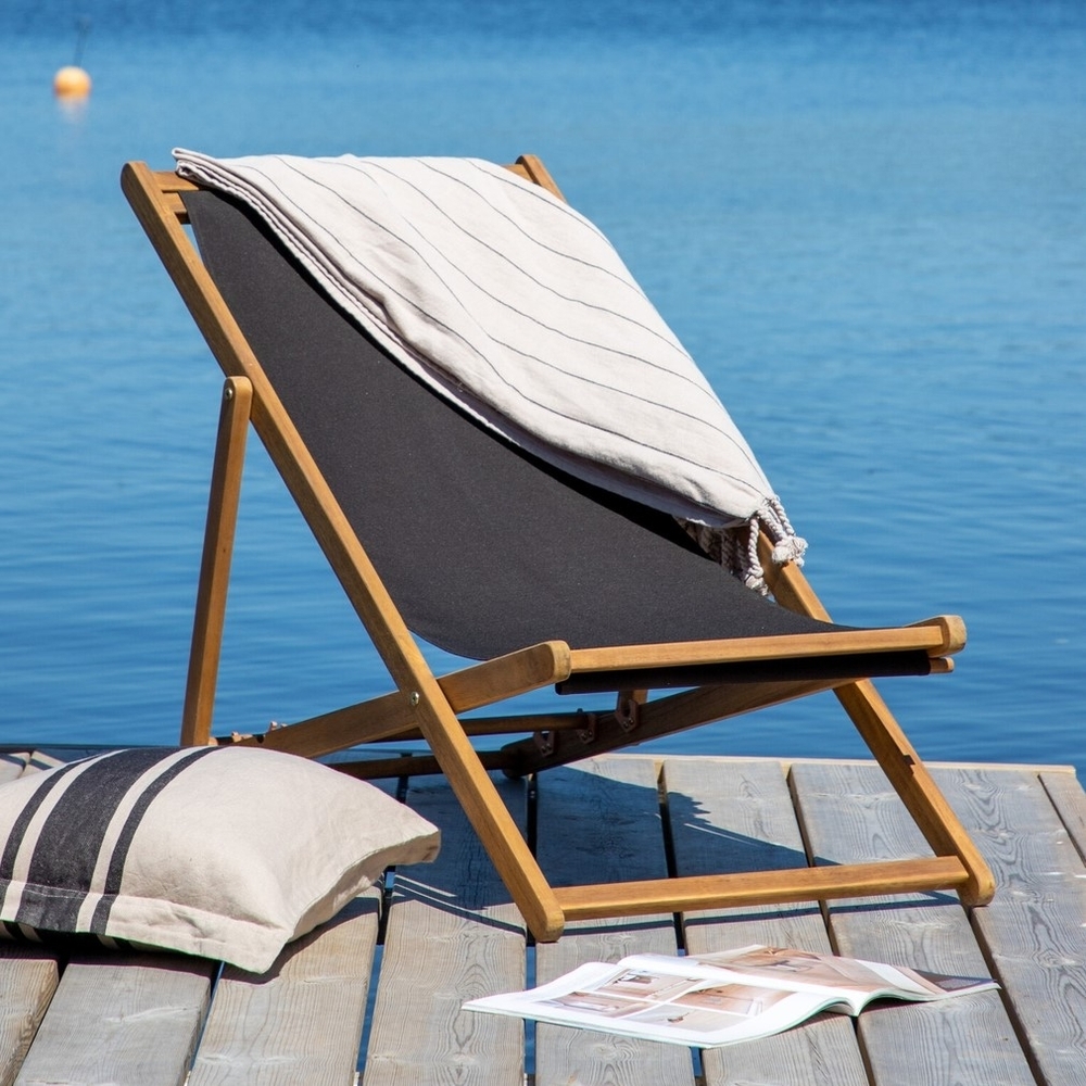 Peachy strandstol - Svart/Natur