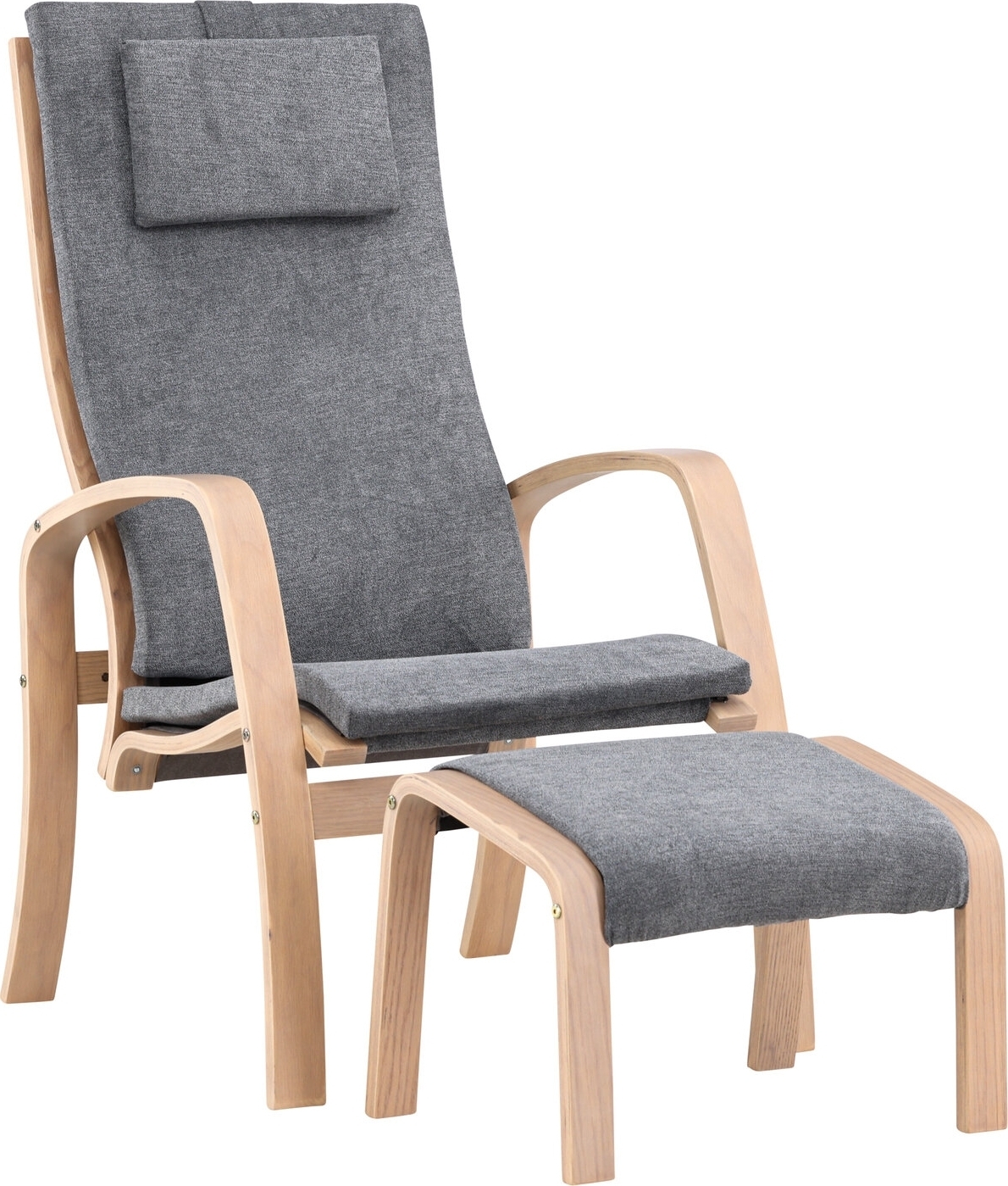 Grt loungestol - Mrkgr/whitewash