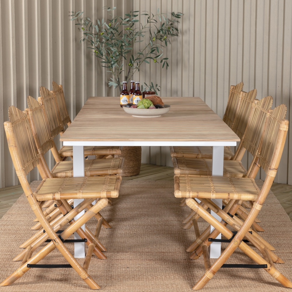 Mexico matbord 160 x 90 cm - Natur/Vit